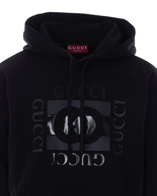 26SS 구찌 프린트 디테일 코튼 저지 스웨트셔츠 855976 XJHNH1152 Black - GUCCI