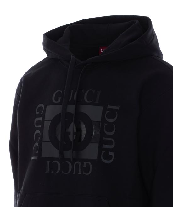 26SS 구찌 프린트 디테일 코튼 저지 스웨트셔츠 855976 XJHNH1152 Black - GUCCI