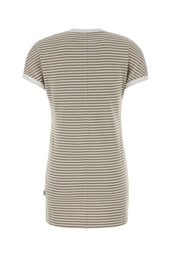  MM6 메종마르지엘라 숏 원피스 Mm6 메종 마르지엘라 자수 스트레치 코튼 미니 드레스 옐로우/블루/오프 화이트 - MM6 MAISON MARGIELA