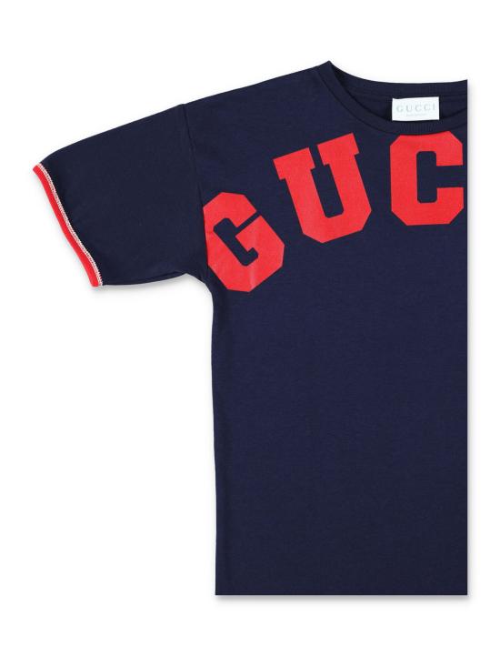  [키즈] 구찌 탑 아동용 면 프린트 티셔츠 (진청색) - GUCCI