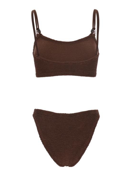 26SS 훈자 지 비키니 수영복 BCASSIEBDDMETALLICCHOCOLATE Brown - HUNZA G
