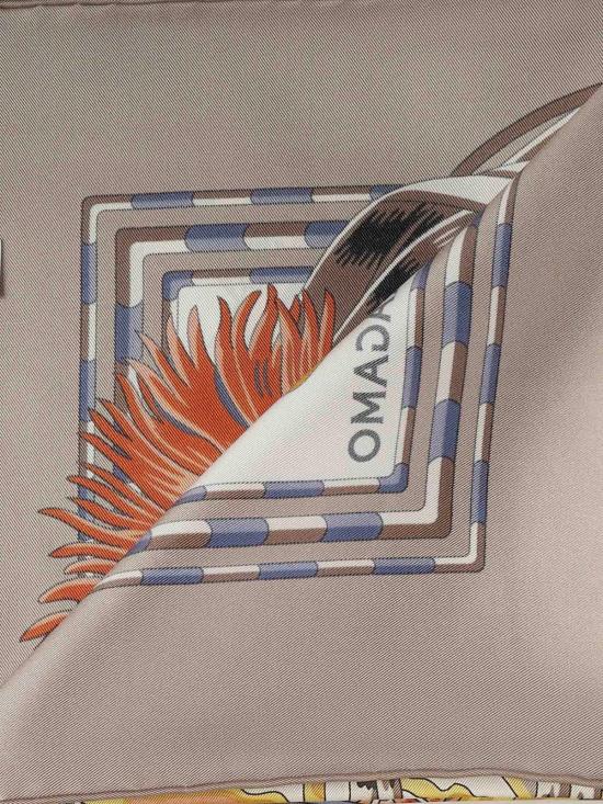  살바토레 페라가모 머플러/스카프 페라가모 실크 트윌 스카프 아이보리 멀티 - SALVATORE FERRAGAMO