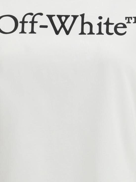  오프화이트 반팔 티셔츠 빅 로고 북키쉬 레귤러 티셔츠 화이트 - OFF WHITE