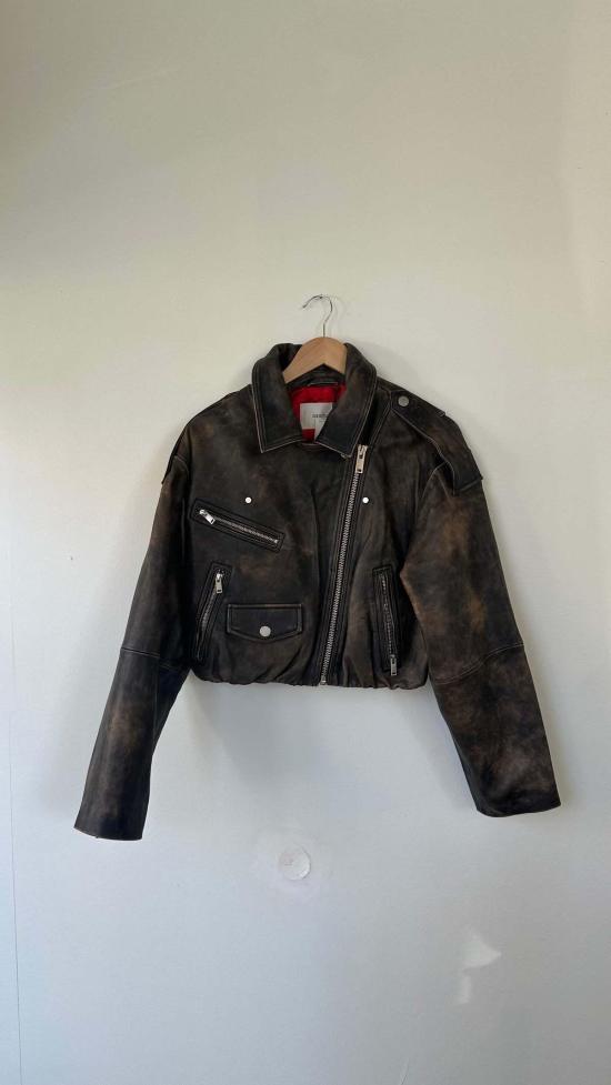  게스투즈 가죽 자켓 다이애나 가죽 재킷 브라운