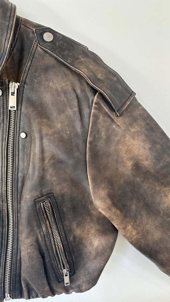  게스투즈 가죽 자켓 다이애나 가죽 재킷 브라운 - GESTUZ