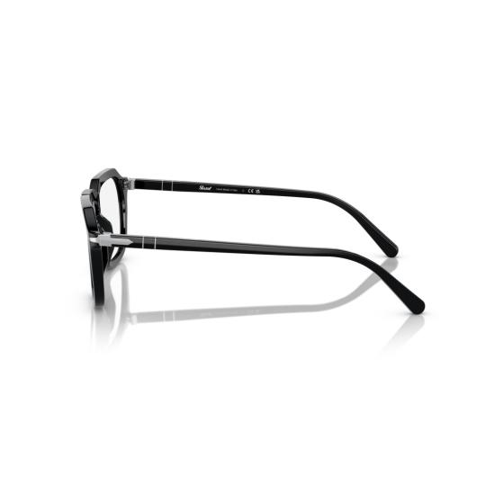 26SS 페르솔 안경 0Po3292v 기하학적 패턴의 블랙 아세테이트 안경테 (실버 포인트) - PERSOL