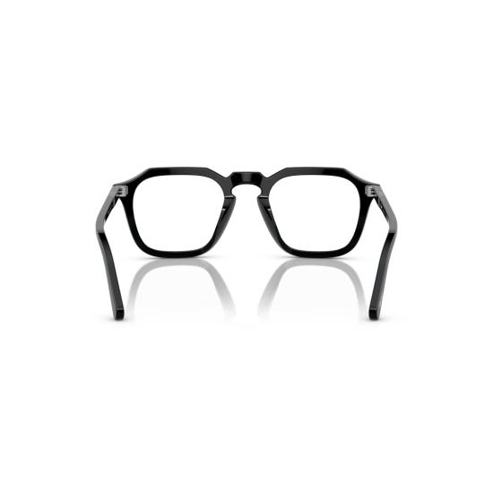 26SS 페르솔 안경 0Po3292v 기하학적 패턴의 블랙 아세테이트 안경테 (실버 포인트) - PERSOL