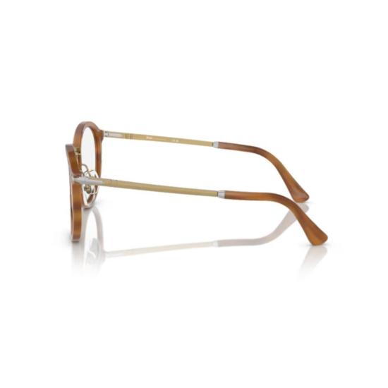  페르솔 안경 3309V 비스타 라운드 아세테이트 안경테 (골드톤 액센트) - PERSOL