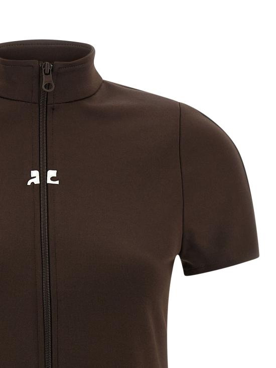  쿠레쥬 숏 원피스 쿠레주 인터록 트랙수트 미니 드레스 브라운 - COURREGES