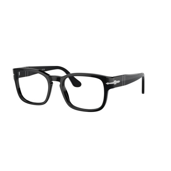 26SS 페르솔 안경 0Po3334v 직사각형 블랙 아세테이트  (실버 화살표 디테일) - PERSOL