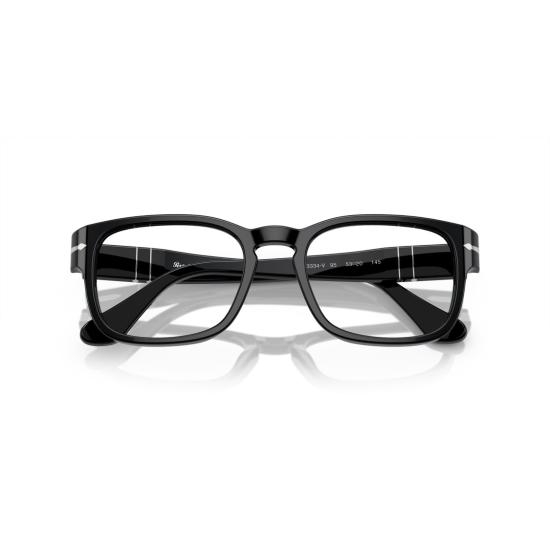 26SS 페르솔 안경 0Po3334v 직사각형 블랙 아세테이트  (실버 화살표 디테일) - PERSOL