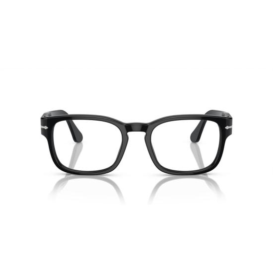 26SS 페르솔 선글라스 0Po3334v 직사각형 블랙 아세테이트  (실버 화살표 디테일)