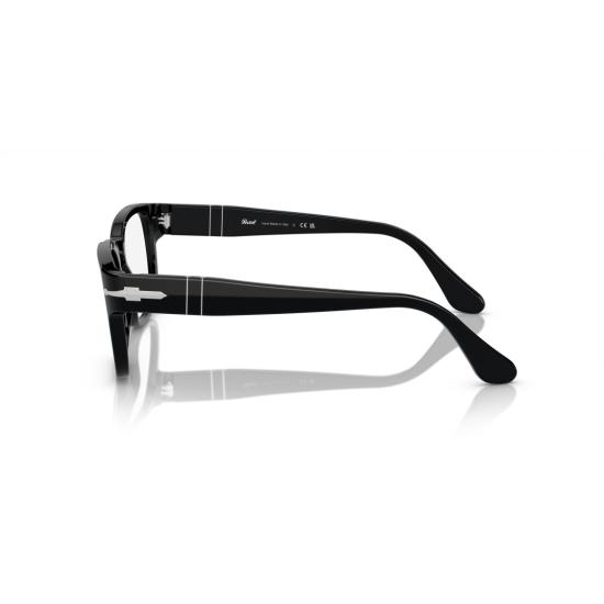 26SS 페르솔 안경 0Po3334v 직사각형 블랙 아세테이트  (실버 화살표 디테일) - PERSOL