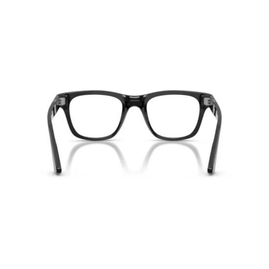 26SS 페르솔 안경 0Po3389v 유광 블랙 아세테이트 직사각형 안경 - PERSOL