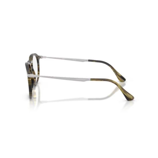 26SS 페르솔 안경 0Po3387v 원형 아세테이트 호피무늬  (메탈릭 템플 포함) - PERSOL