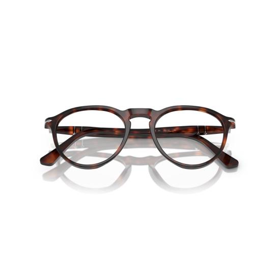 26SS 페르솔 안경 0Po3286v 원형 프레임 호피무늬 아세테이트 안경테, 키홀 브릿지 - PERSOL