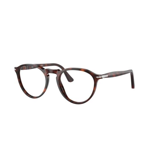 26SS 페르솔 안경 0Po3286v 원형 프레임 호피무늬 아세테이트 안경테, 키홀 브릿지 - PERSOL