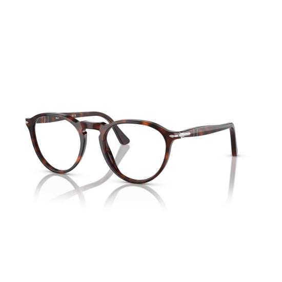 26SS 페르솔 안경 0Po3286v 원형 프레임 호피무늬 아세테이트 안경테, 키홀 브릿지 - PERSOL
