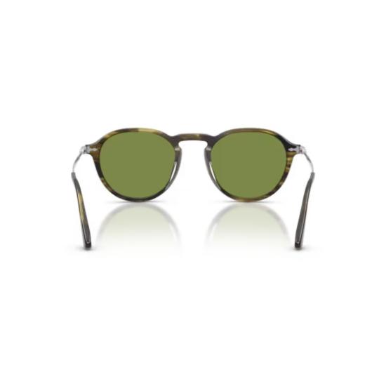 26SS 페르솔 선글라스 0Po3383s 원형 녹색 렌즈 호피무늬 아세테이트 - PERSOL