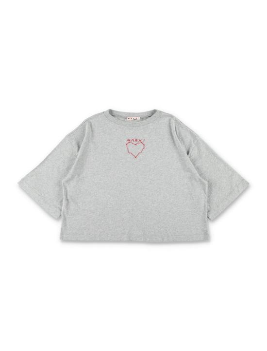  [키즈] 마르니 탑 키즈  여아용 크롭 티셔츠 그레이