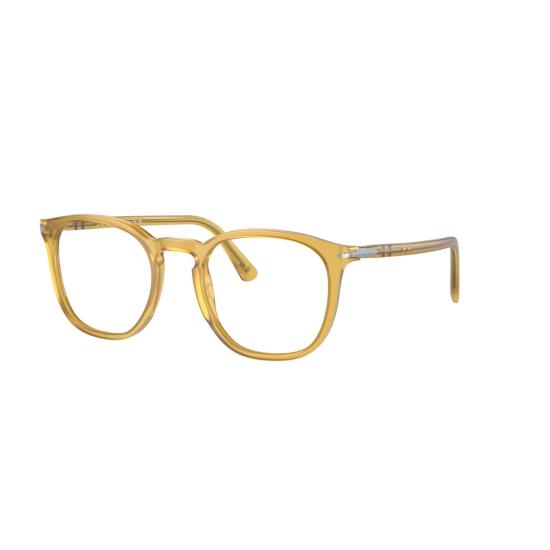 26SS 페르솔 안경 0Po3318v 반투명 앰버 아세테이트 안경테 (키홀 브릿지) - PERSOL