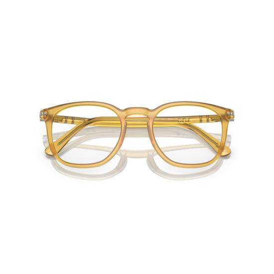 26SS 페르솔 안경 0Po3318v 반투명 앰버 아세테이트 안경테 (키홀 브릿지) - PERSOL