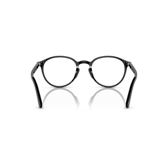 26SS 페르솔 안경 0Po3218v 유광 블랙 아세테이트 원형 프레임 안경 - PERSOL