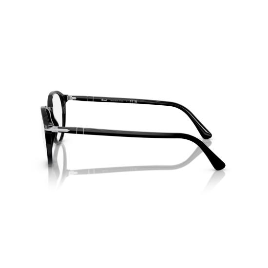 26SS 페르솔 안경 0Po3218v 유광 블랙 아세테이트 원형 프레임 안경 - PERSOL