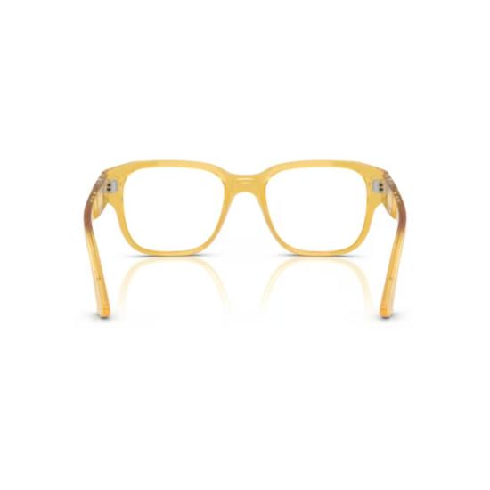 26SS 페르솔 안경 0Po3374v 반투명 노란색 아세테이트 사각 안경 - PERSOL