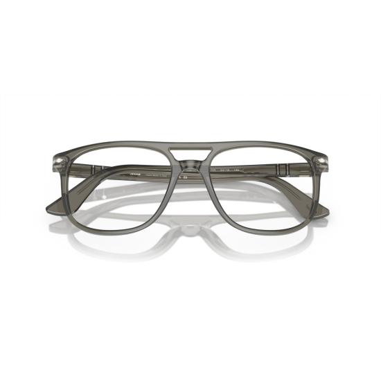 26SS 페르솔 안경 0Po3329v 반투명 회색 아세테이트 에비에이터 안경 - PERSOL