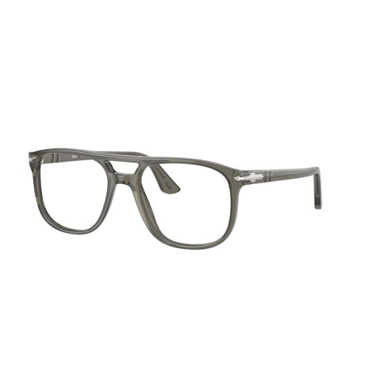 26SS 페르솔 안경 0Po3329v 반투명 회색 아세테이트 에비에이터 안경 - PERSOL