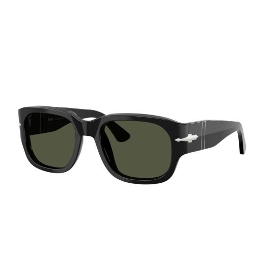 26SS 페르솔 선글라스 0Po3380s 직사각형 블랙 아세테이트  (실버 화살표 디테일) - PERSOL