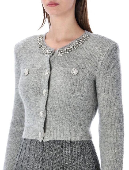  셀프 포트레이트 가디건 크리스탈 트림  그레이 - SELF PORTRAIT