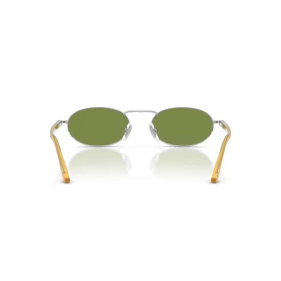 26SS 페르솔 선글라스 0Po1023s 타원형 , 은색 프레임 및 호박색 템플 - PERSOL