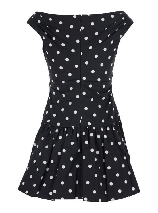  셀프 포트레이트 원피스 RS26209 플레어 스커트와 전체 도트 무늬 드레스 (블랙) - SELF PORTRAIT