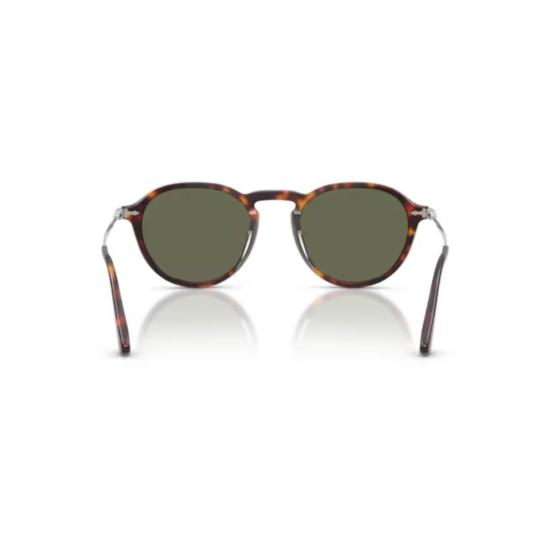 26SS 페르솔 선글라스 0Po3383s 원형 호피무늬 아세테이트  (메탈릭 템플 포함) - PERSOL