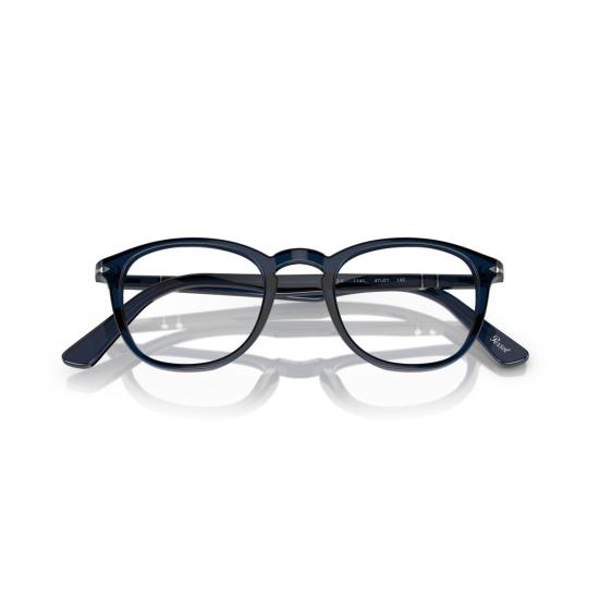 26SS 페르솔 안경 0Po3143v 메탈릭 액센트가 있는 원형 아세테이트 - PERSOL