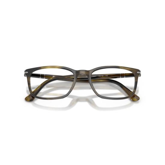 26SS 페르솔 안경 0Po3189v 직사각형 호피무늬 안경 (실버 포인트) - PERSOL