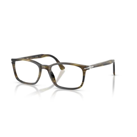 26SS 페르솔 안경 0Po3189v 직사각형 호피무늬 안경 (실버 포인트) - PERSOL