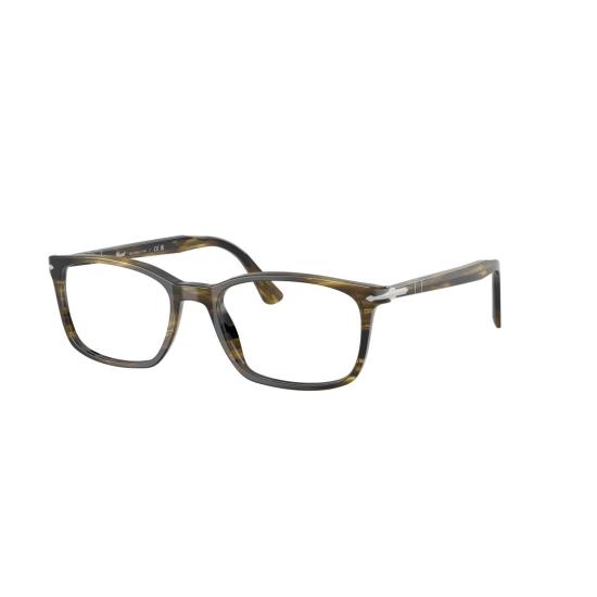 26SS 페르솔 안경 0Po3189v 직사각형 호피무늬 안경 (실버 포인트) - PERSOL