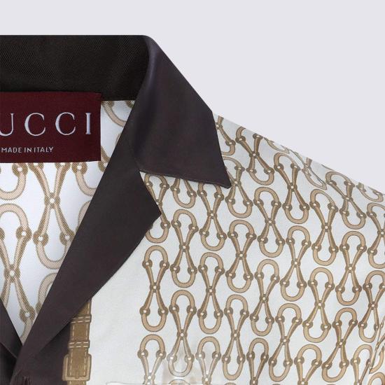  구찌 탑 반팔 버튼 셔츠 레드 - GUCCI