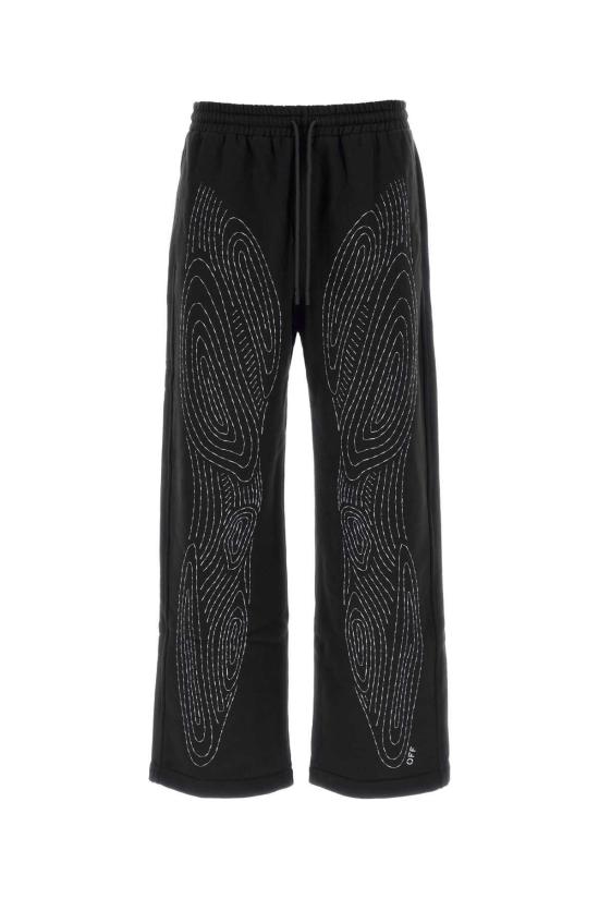  오프화이트 트레이닝/조거 팬츠 코튼 조거 팬츠 블랙/화이트