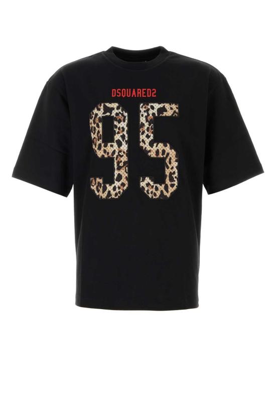  디스퀘어드2 반팔 티셔츠 Dsquared2 오버사이즈 아웃터 티셔츠 블랙