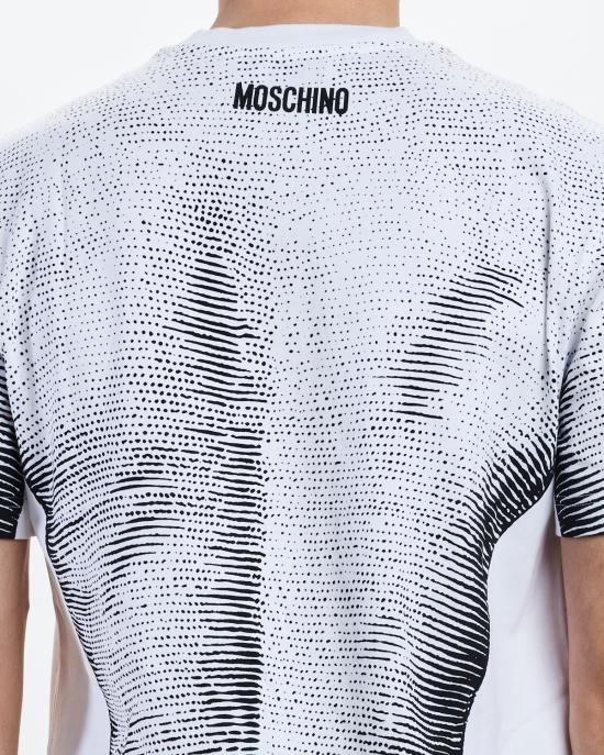 26SS 모스키노 반팔 티셔츠 0724 0245 1001 BIANCO NERO - MOSCHINO