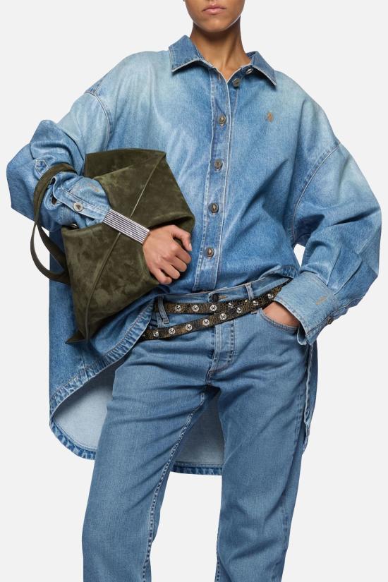  디 아티코 탑 아티코 셔츠 클리어 블루 - THE ATTICO