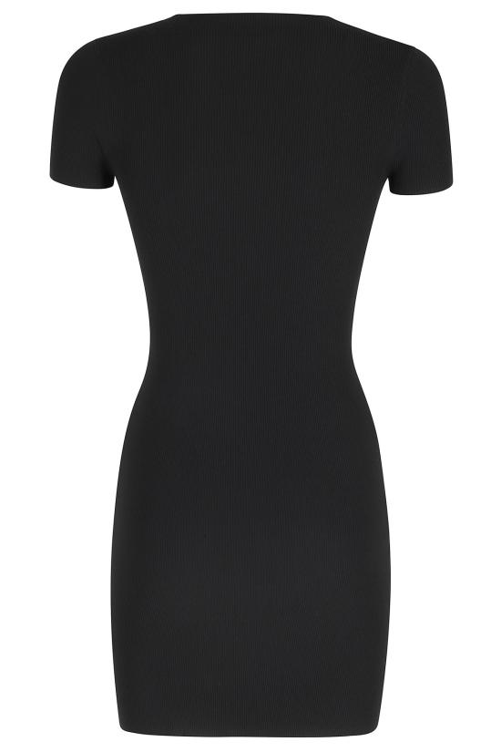  알렉산더 왕 숏 원피스 SS 크루넥 미니 드레스 자카드 로고 드레스 블랙 - ALEXANDER WANG