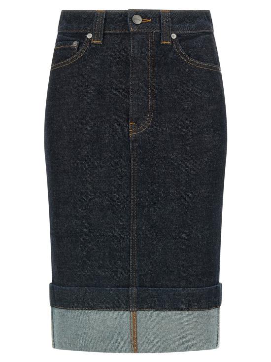  케이트 데님 스커트 Khaite 켄드라 미디 스커트 블루