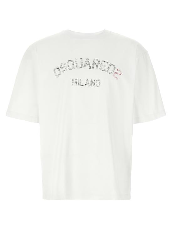  디스퀘어드2 탑 Dsquared2 루즈핏 코튼 티셔츠 화이트