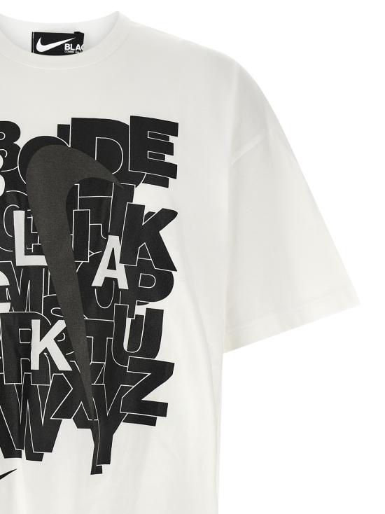  꼼데가르송 탑 Comme Des Garçons 블랙 티셔츠 X 나이키 화이트 - COMME DES GARCONS