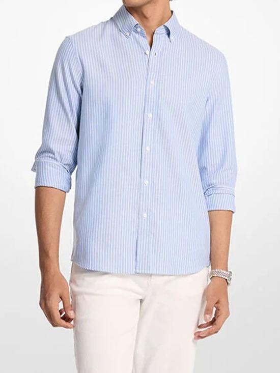  마이클 코어스 탑 옥스포드 클래식 핏 셔츠 블루